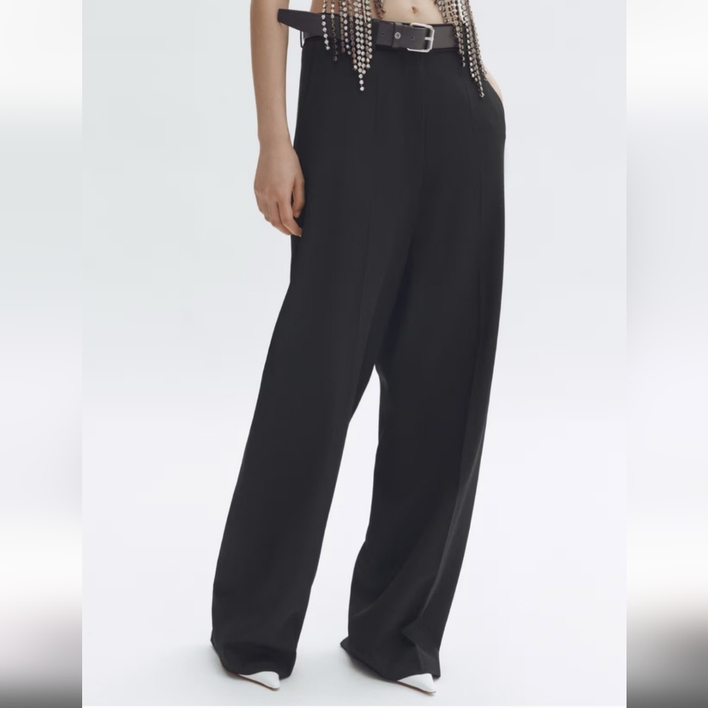 Stella McCartney x H&M High-Waisted Black Wool Suit Pants | US 8 - Picture 6 of 15